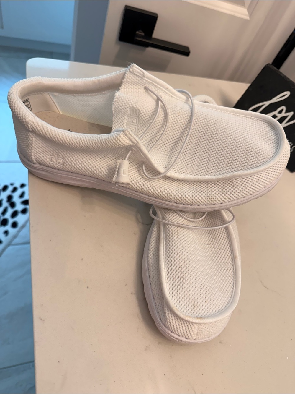 Hey Dude White Mesh Slip-On Loafers